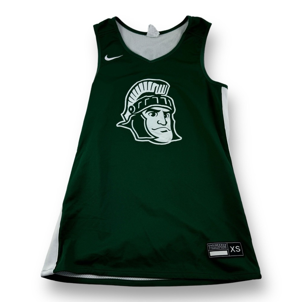 Nike Engineered Michigan State Spartans Green/White REV Basketball Jersey XS